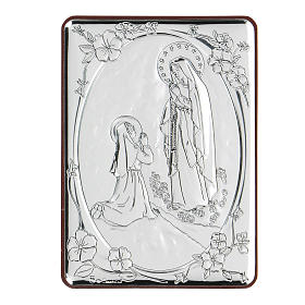 Bas-relief in bilaminate silver Our Lady of Lourdes 10x7 cm