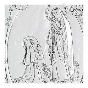 Baixo-relevo bilaminado Aparição Nossa Senhora de Lourdes 10x7 cm