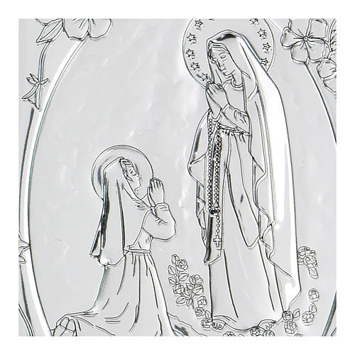 Baixo-relevo bilaminado Aparição Nossa Senhora de Lourdes 10x7 cm 2