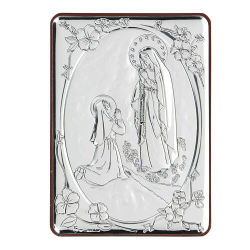 Bilaminate bas-relief Our Lady of Lourdes prayer 10x7 cm 1
