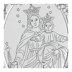Bas-relief argent bilaminé Marie Auxiliatrice 10x7 cm