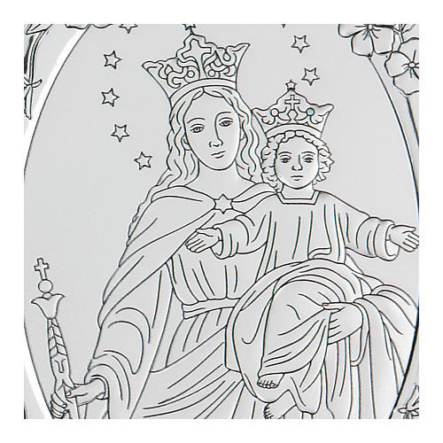 Bas-relief argent bilaminé Marie Auxiliatrice 10x7 cm 2