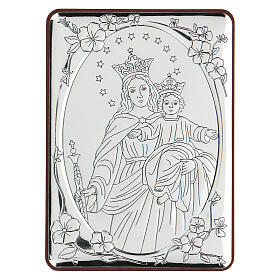 Bilaminate bas-relief Mary Help of Christians 10x7 cm