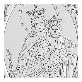 Bilaminate bas-relief Mary Help of Christians 10x7 cm