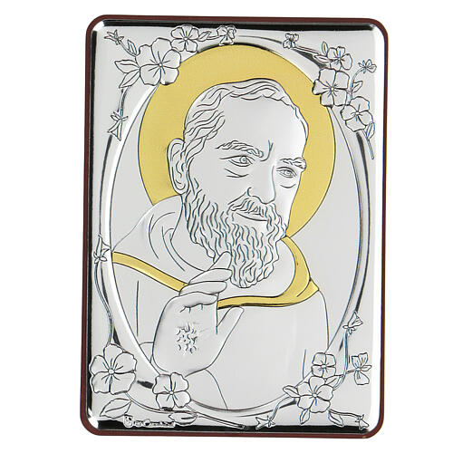 Flachrelief aus Bilaminat mit dem heiligen Pater Pio, 10 x 7 cm 1