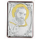 Bas-relief argent bilaminé Saint Pio de Pietrelcina 10x7 cm s1