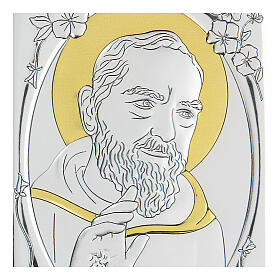 Płaskorzeźba Święty Ojciec Pio, bilaminat, 10x7 cm