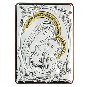 Bilaminate bas-relief Our Lady of Good Counsel 10x7 cm