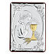 Bas-relief in bilaminate silver Child praying for Holy Communion 10x7 cm s1