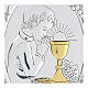Bas-relief in bilaminate silver Child praying for Holy Communion 10x7 cm s2