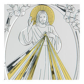 Bilaminate bas-relief Christ blessing 10x7 cm