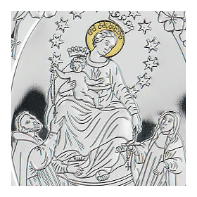 Bas-relief argent bilaminé Vierge au milieu des Saints 10x7 cm