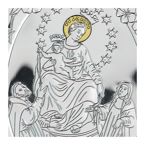 Bas-relief argent bilaminé Vierge au milieu des Saints 10x7 cm 2
