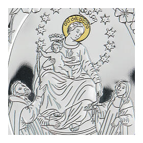Płaskorzeźba Madonna wśród świętych, bilaminat, 10x7 cm