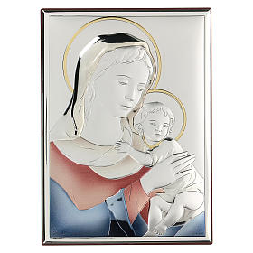 Bas-relief in bilaminate silver Ferruzzi Virgin Mary 18x14 cm