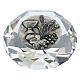 Kristall in Diamantform mit Silber-Laminat-Plakette Kommunion s1