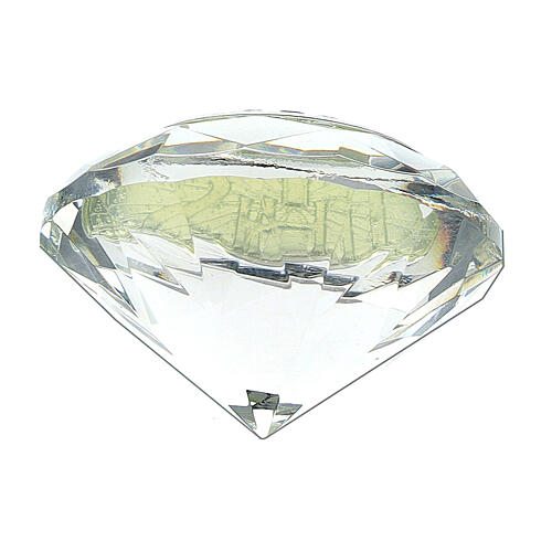 Kristall in Diamantform mit Silber-Laminat-Plakette IHS 4