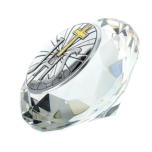 Cadre cristal coupe diamant argent bilaminé JHS 3