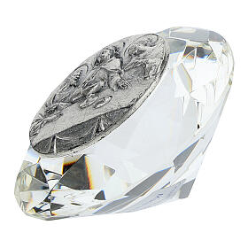 Quadro Última Ceia prata bilaminada cristal diamante