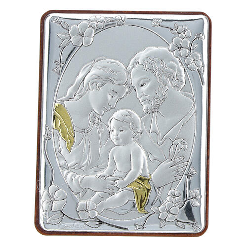 Bildchen zum Aufstellen aus Silber-Laminat Heilige Familie, 6,5x5 cm 1