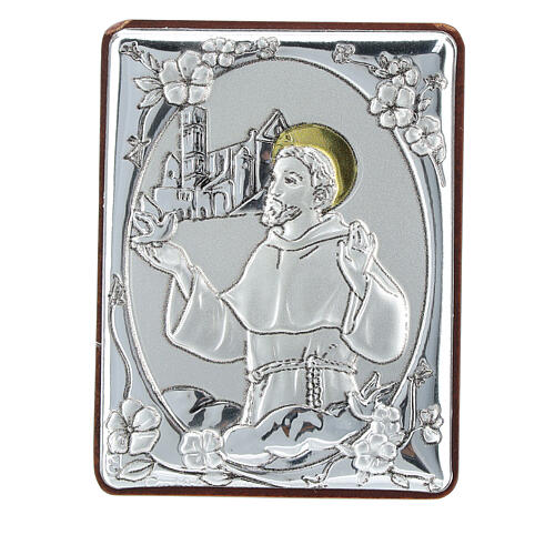 Bildchen zum Aufstellen aus Silber-Laminat San Francesco, 6,5 cm 1