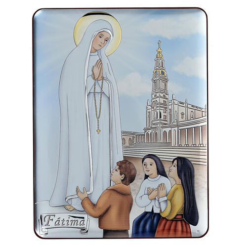 Bajorelieve Virgen de Fatima 22x16cm bilaminado 1