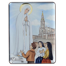 Bas-relief Our Lady of Fatima laminated picture 22x16 cm