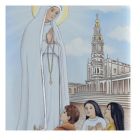 Bas-relief Our Lady of Fatima laminated picture 22x16 cm