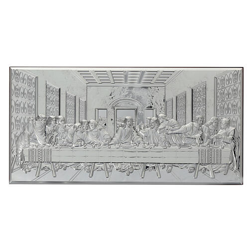 Bilaminate silver picture of the Last Supper, 6x14 in 1