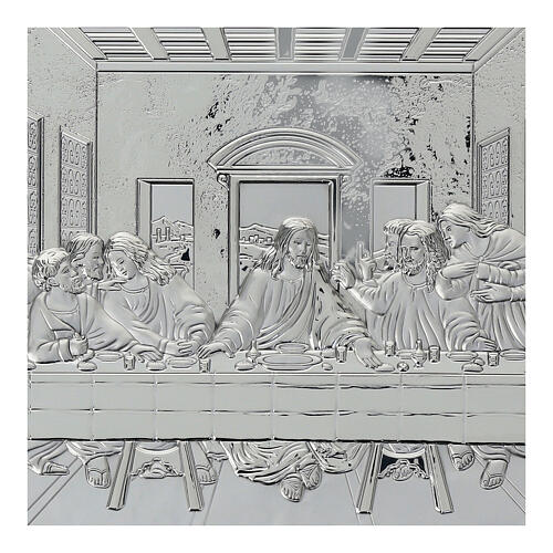 Bilaminate silver picture of the Last Supper, 6x14 in 2