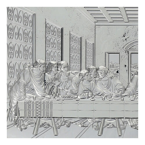 Bilaminate silver picture of the Last Supper, 6x14 in 4