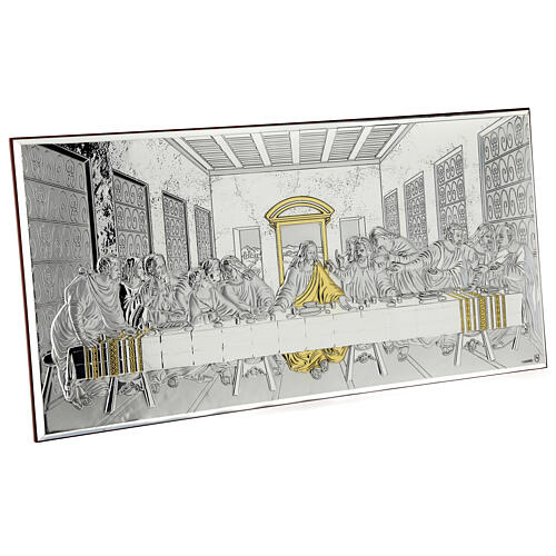 Bicoloured picture of the Last Supper, bilaminate metal, 6x14 in 3