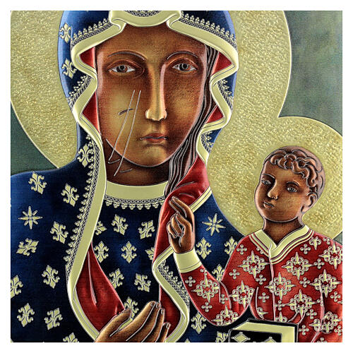 Relieve de la Virgen de Czestochowa bilaminado de 33x25 cm 2