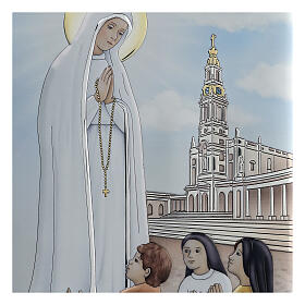 Picture of Our Lady of Fatima, bilaminate metal, 13x10 in