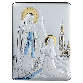 Cuadro bilaminado de la Madonna de Lourdes de 33x25 cm.