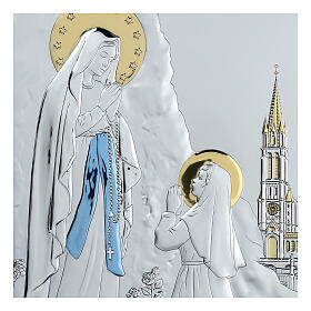 Cuadro bilaminado de la Madonna de Lourdes de 33x25 cm.