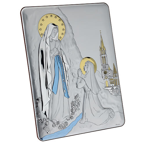 Baixo-relevo bilaminado Nossa Senhora de Lourdes 33x25 cm 3