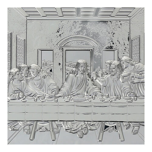 Silver picture of the Last Supper, 10x18 in, bilaminate metal 2
