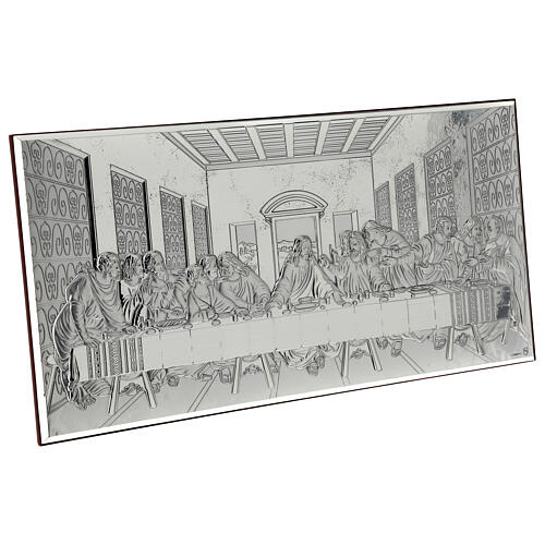 Silver picture of the Last Supper, 10x18 in, bilaminate metal 3