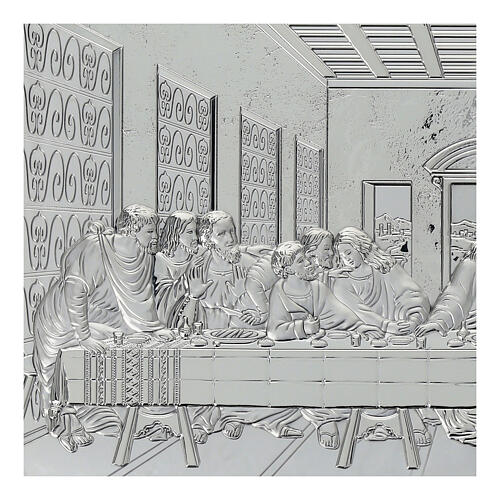 Silver picture of the Last Supper, 10x18 in, bilaminate metal 4