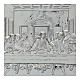 Silver picture of the Last Supper, 10x18 in, bilaminate metal s2