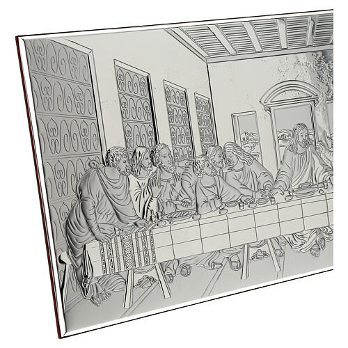 Last Supper bas-relief, silver bilaminate metal, 8x24 in 4
