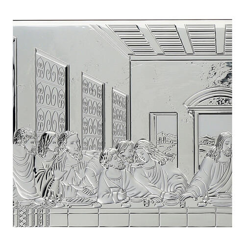 Last Supper Bas-relief 20x60 cm silver laminated 2