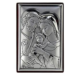 Holy Family bas-relief bilaminated silver 6x4 cm