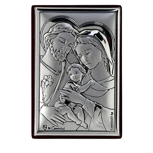 Holy Family bas-relief bilaminated silver 6x4 cm 1