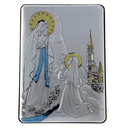 Holy Family bas-relief bilaminated silver 6x4 cm 4