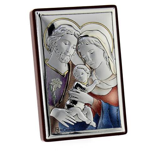 Picture of Holy Family colored laminated bas-relief 6x4 cm  2