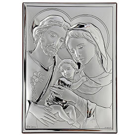 Bild Heilige Familie, Bilaminat, versilbert, Flachrelief, 25x20 cm