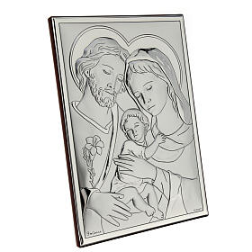 Bas-relief Nativity Holy Family silver 25X20 cm laminated