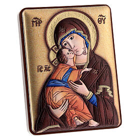 Bilaminate silver bas-relief, 2.5x2 in, Our Lady of Tenderness